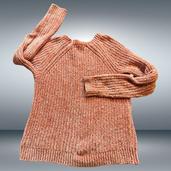 Pink Rose Soft Chenille Mauve Pink Cable Knit Sweater - Picture 2 of 5